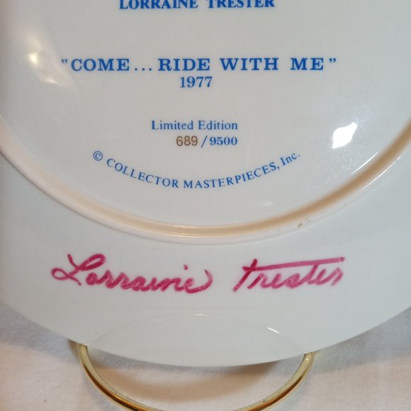 The Royal Collection Little Men Come Ride with Me Signed Plate - Picture 5 of 6
